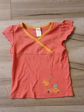Gymboree Tropical Garden Kimono Wrap Top Floral Fish Embroidery FLAW Size 4 (K)